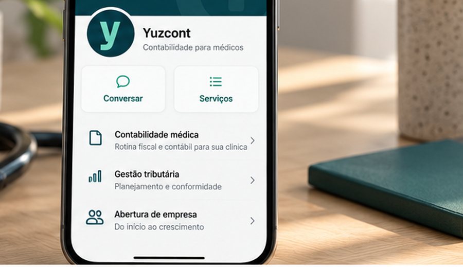 Atendimento da Yuzcont no WhatsApp Business